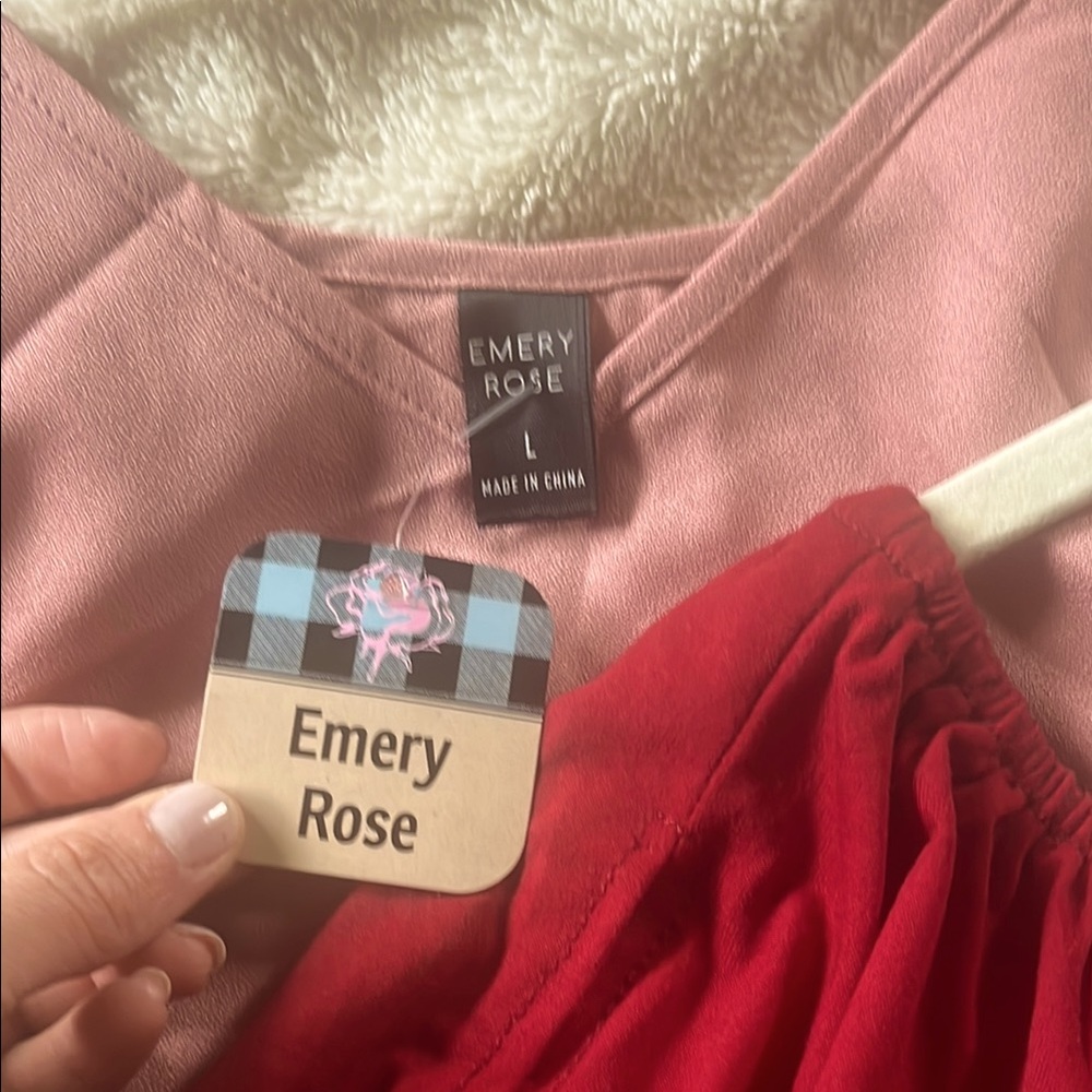 Emery Rose Pink and Red Top